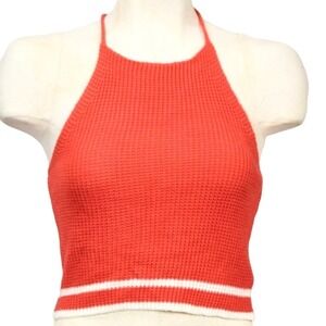 Forever 21 - halter open back orange knit shirt women's top size Medium